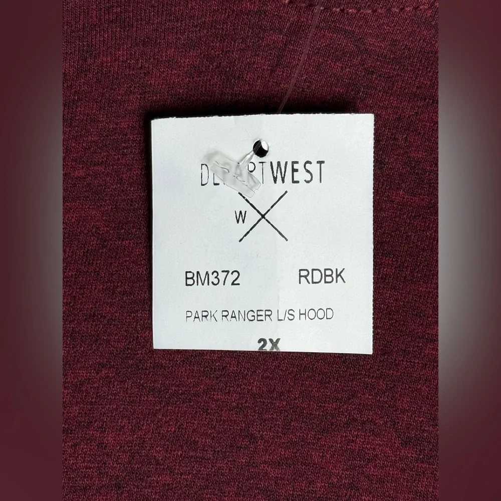Departwest Men’s Maroon Lightweight Pullover Hoodie - Picture 7 of 8